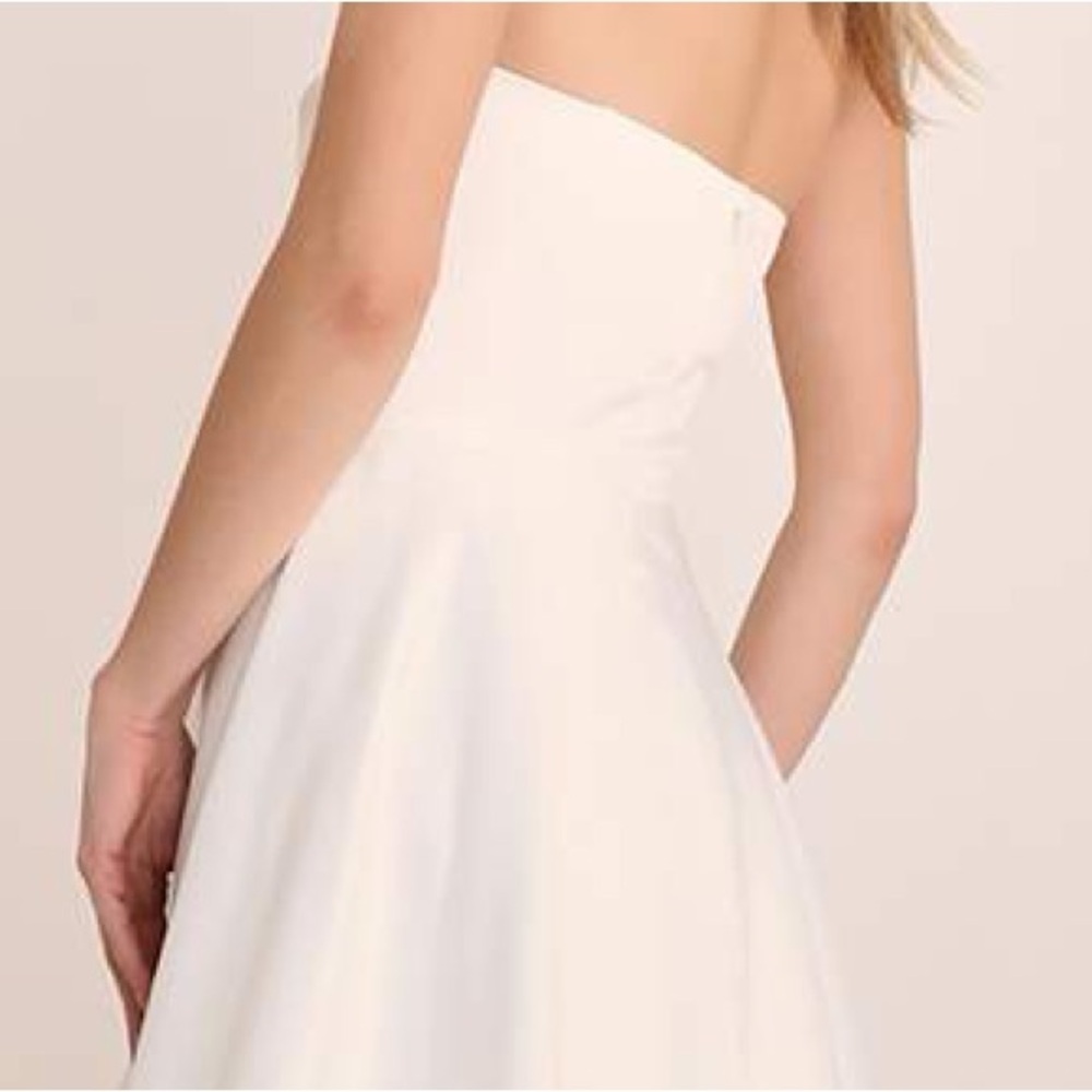 LULUS Lifetime of Love White Satin Strapless A-Line Gown Size 10 - Picture 5 of 6